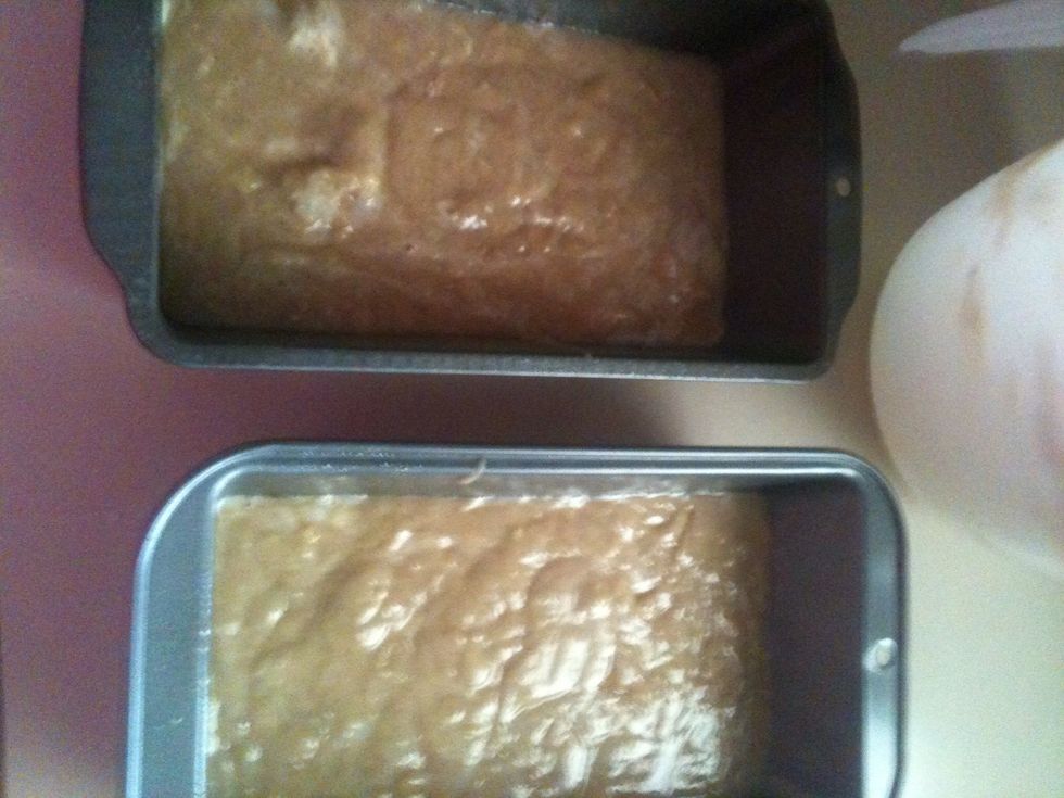 You should end up with enough to fill to bread pans. Make sure to spray well with cooking spray and only fill halfway!!!!