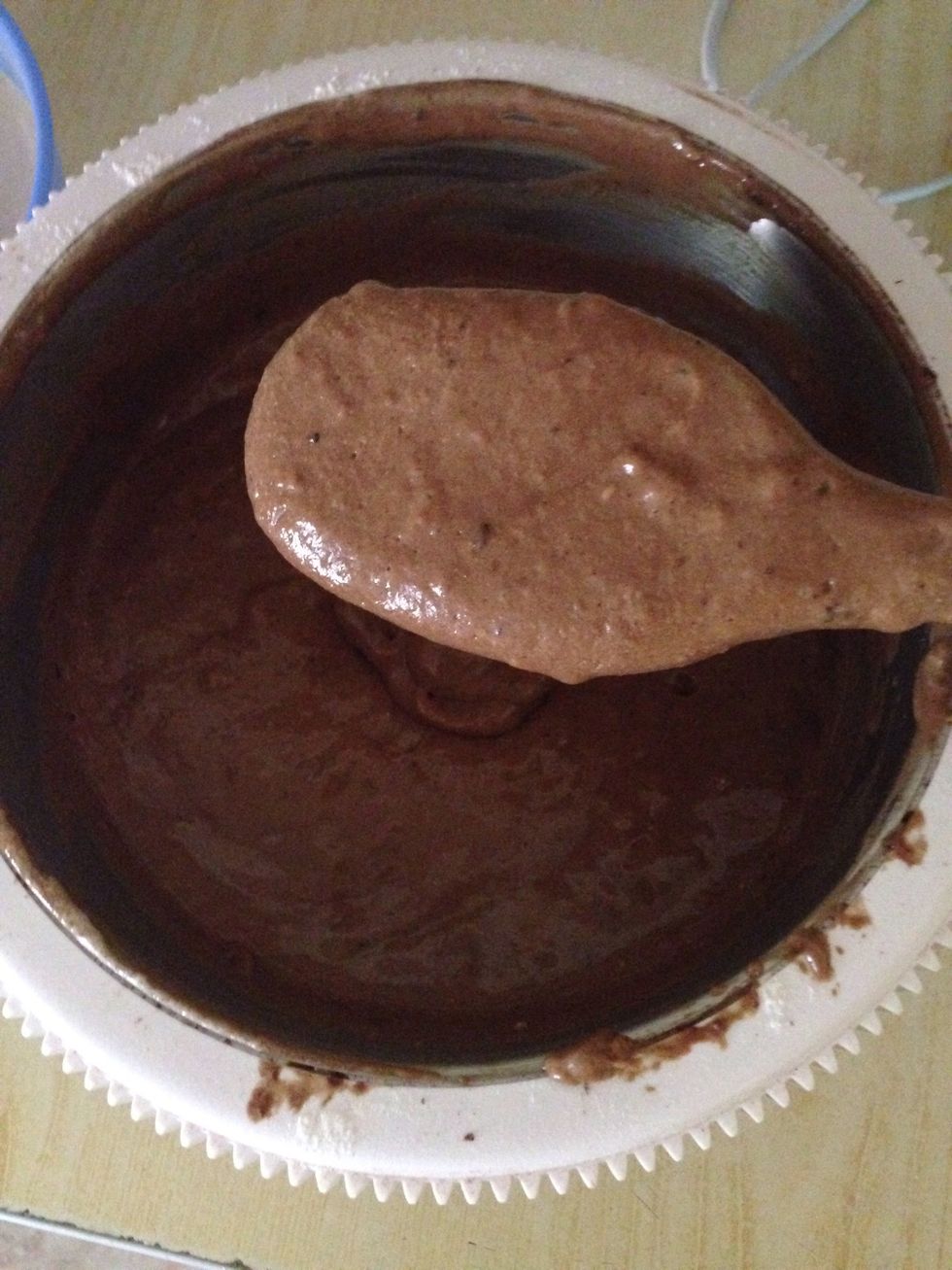 You should end up with fluffy and bubbly batter