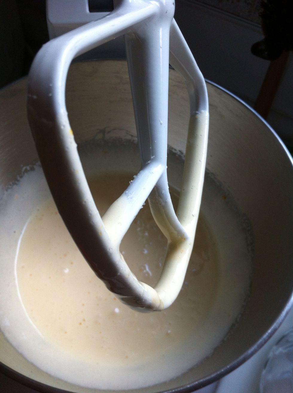 You should get a fluffy, almost white creamy look. This is important....