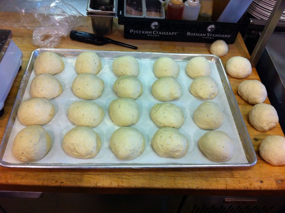 You should get about a dozen cover them with plastic while they're waiting to be rolled.