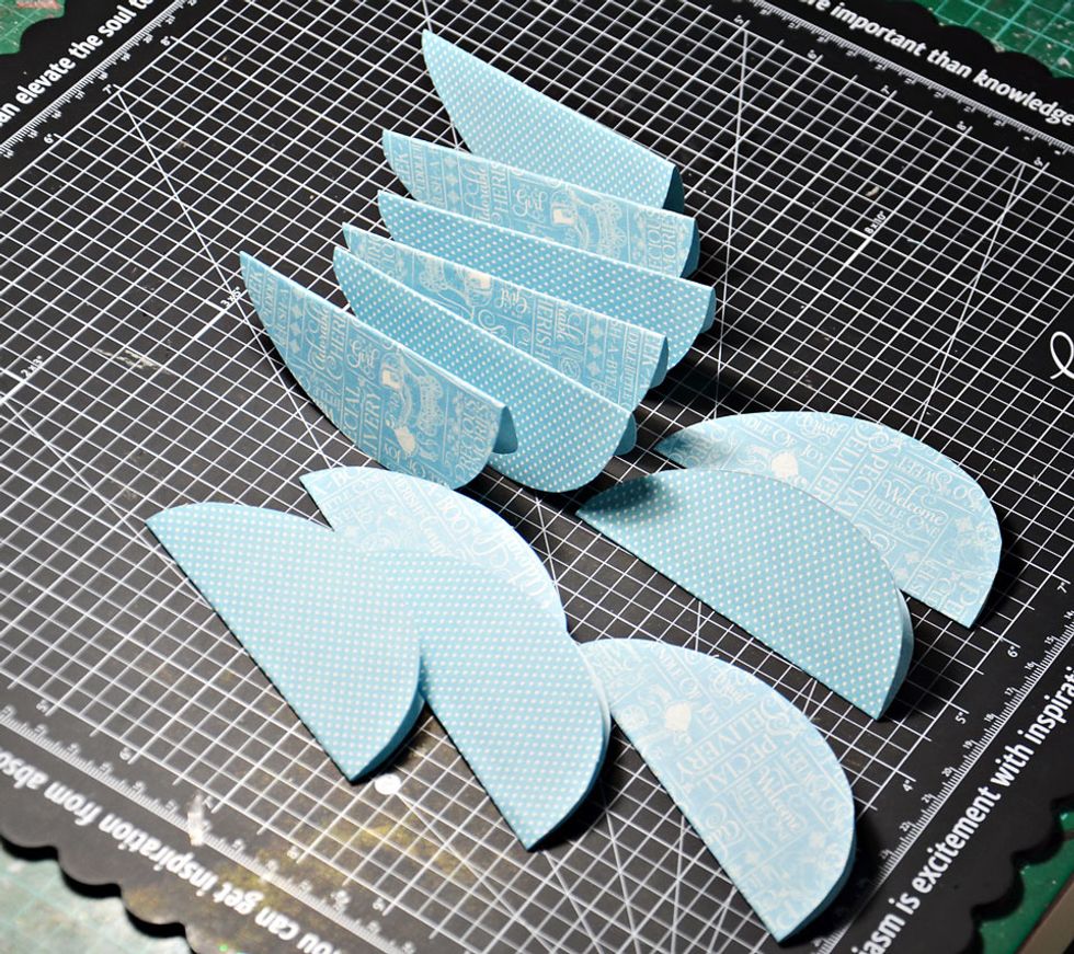 You should have 12 eggs folded nicely in half.