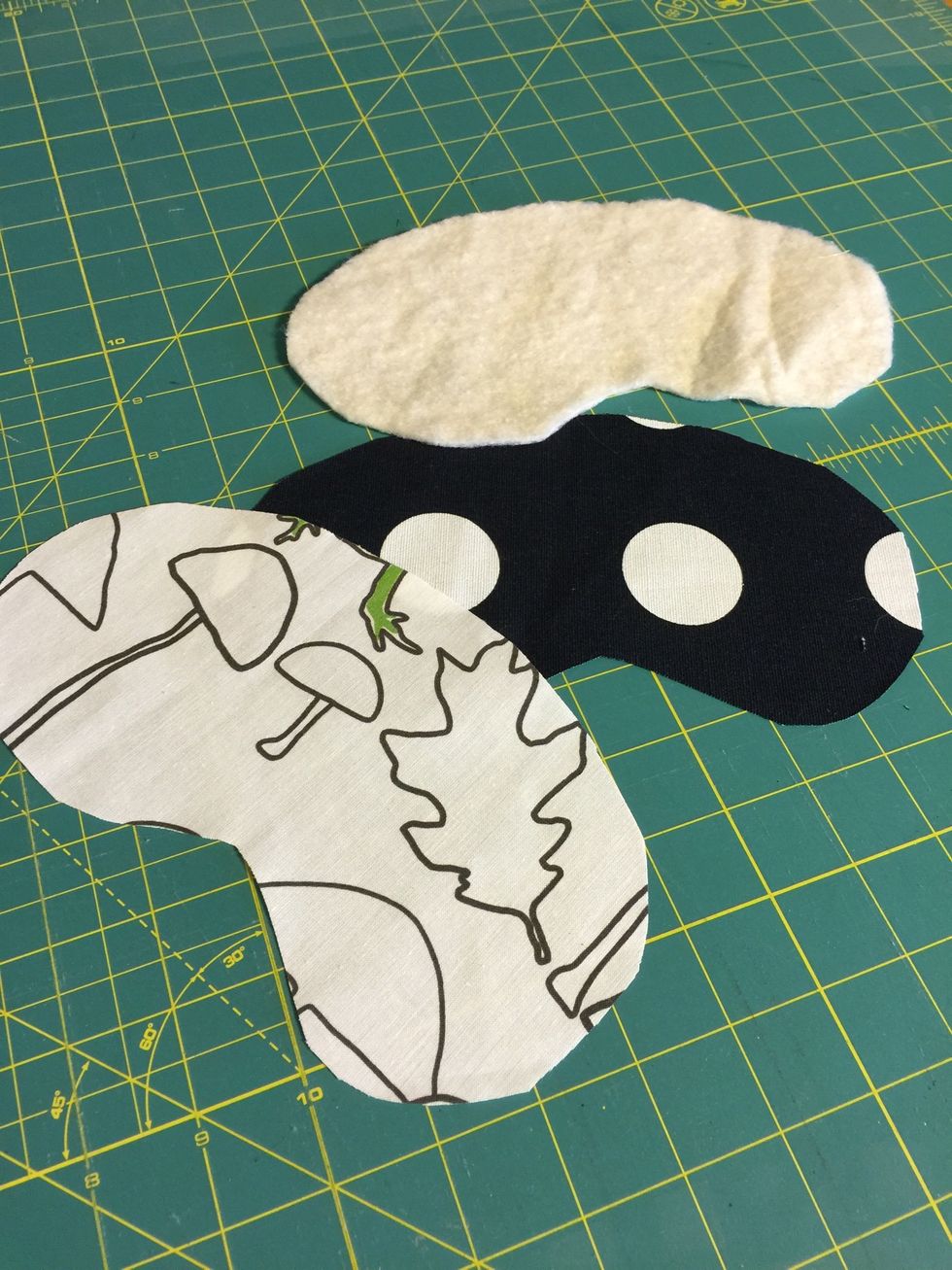 You should have three pieces: 2 outer fabrics and the soft batting.