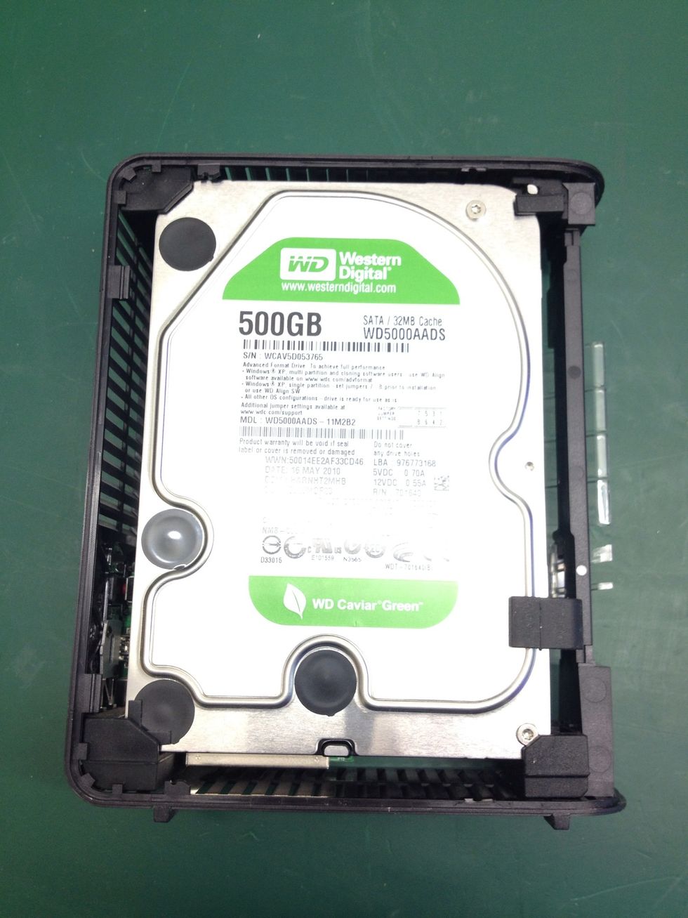 You should now be able to see the hard disk drive as in this photo.