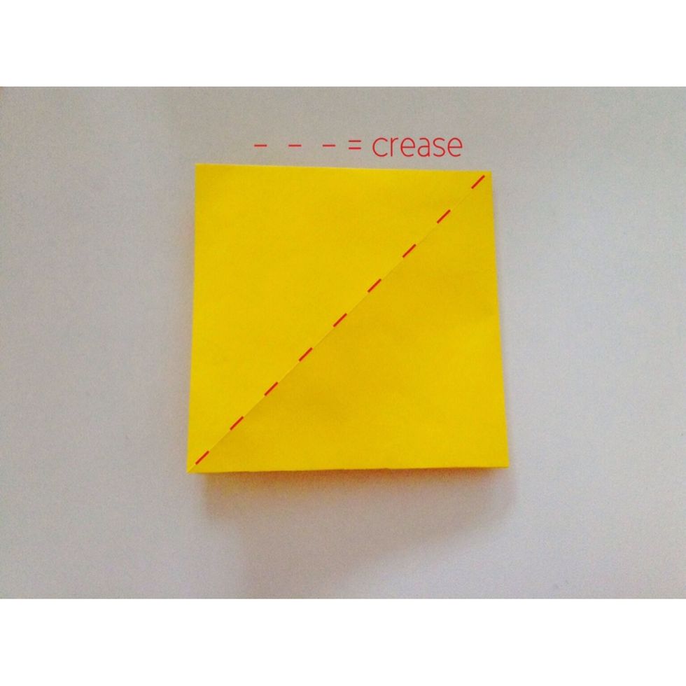 You should now fold the paper in half, from right to left.