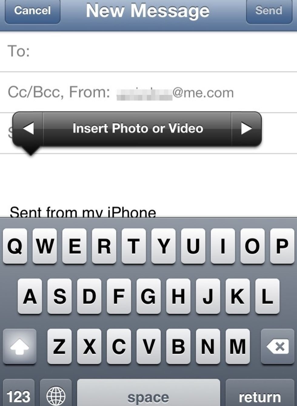 You should now get the option to add a photo or video to the mail. Happy mailing :-)