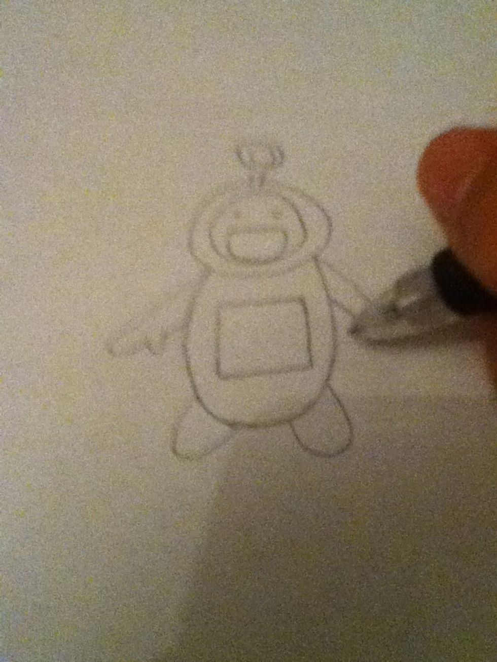 You should probably draw the tv in its stomach or if you don't want a tv draw whatever you want or leave it blank