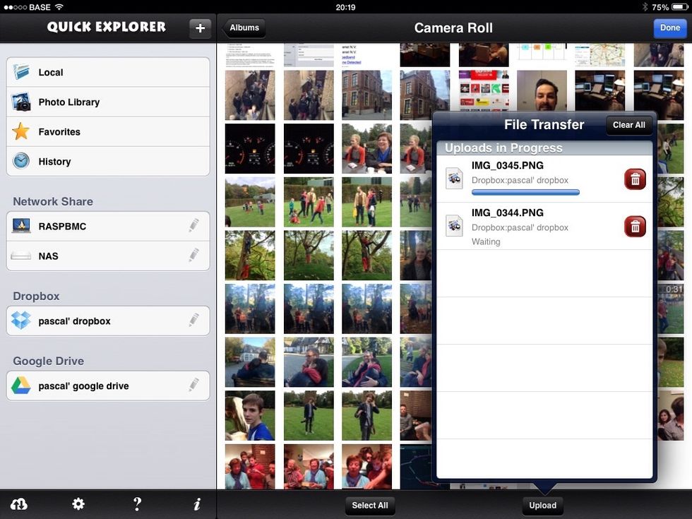 You should see a progress bar of the file transfer