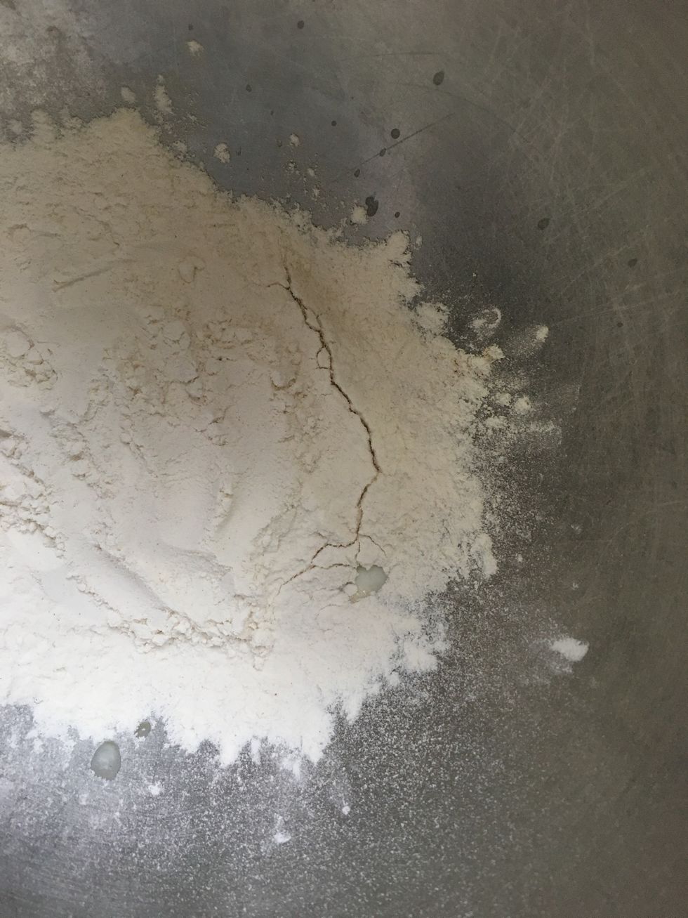 You should see cracks form in the flour.
