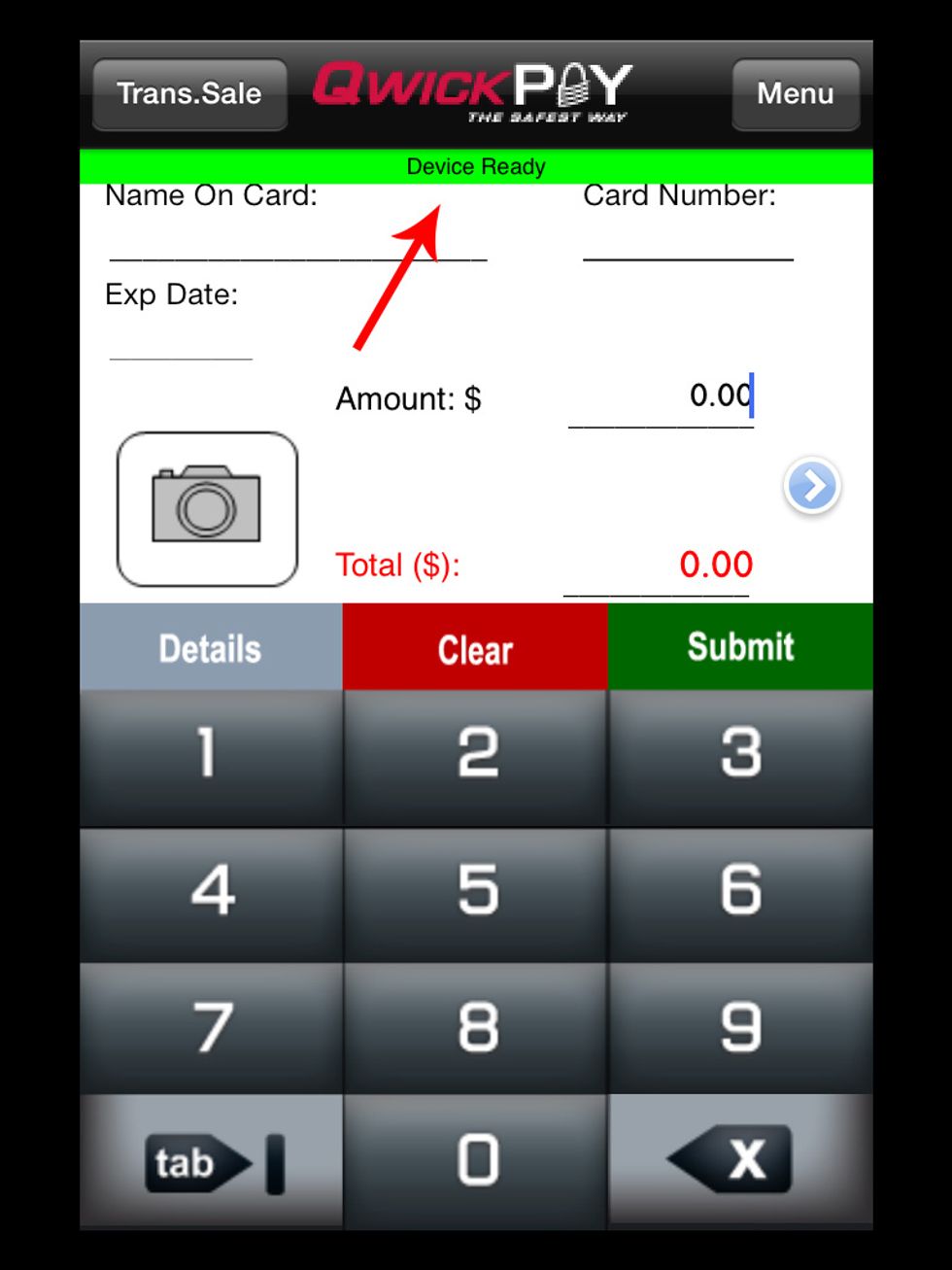 You should see the green bar stating DEVICE READY. If this does not happen, remove the enclosure and test again. If it fails, you have a faulty iDynamo5 and should contact MAGTEK.