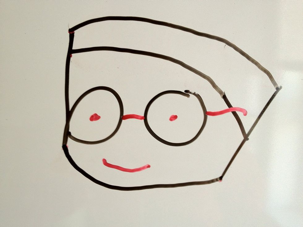 You should start to see a face. Now you can add a mouth, eyes, and whatever else that makes a face.... well a face!