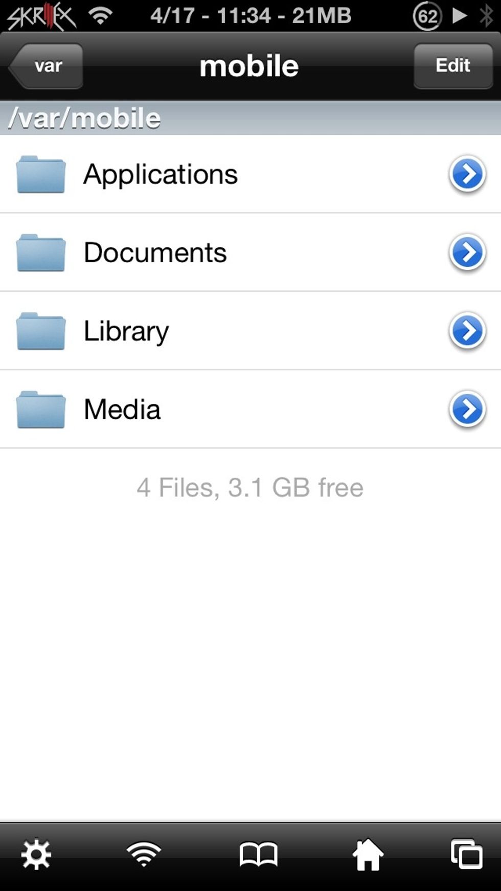 You should start with this screen (if not its just var/moblile)