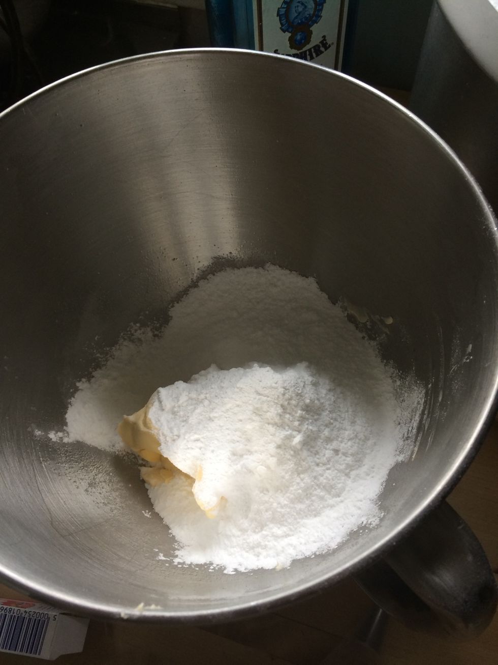 You should then add double the amount off icing sugar and a table spoon off water