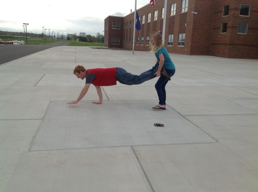 You still continue to walk on your hands.