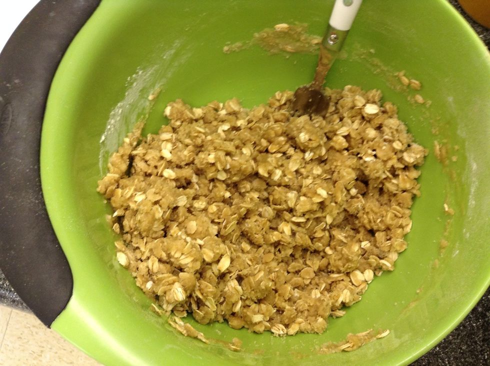 You then create a crumbly mixture