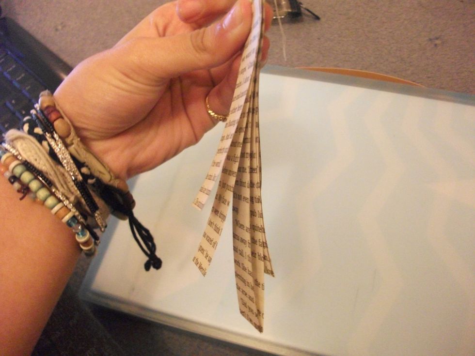 You then do the same with the shortest strips, so they would be on the outside of this paper sandwich.