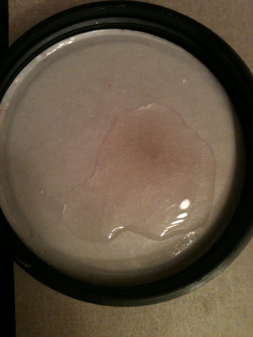 You then poured a thimble full of now polish remover or more into the nail polish. You can put in more it kind of depends on how clumpy the polish is. :)