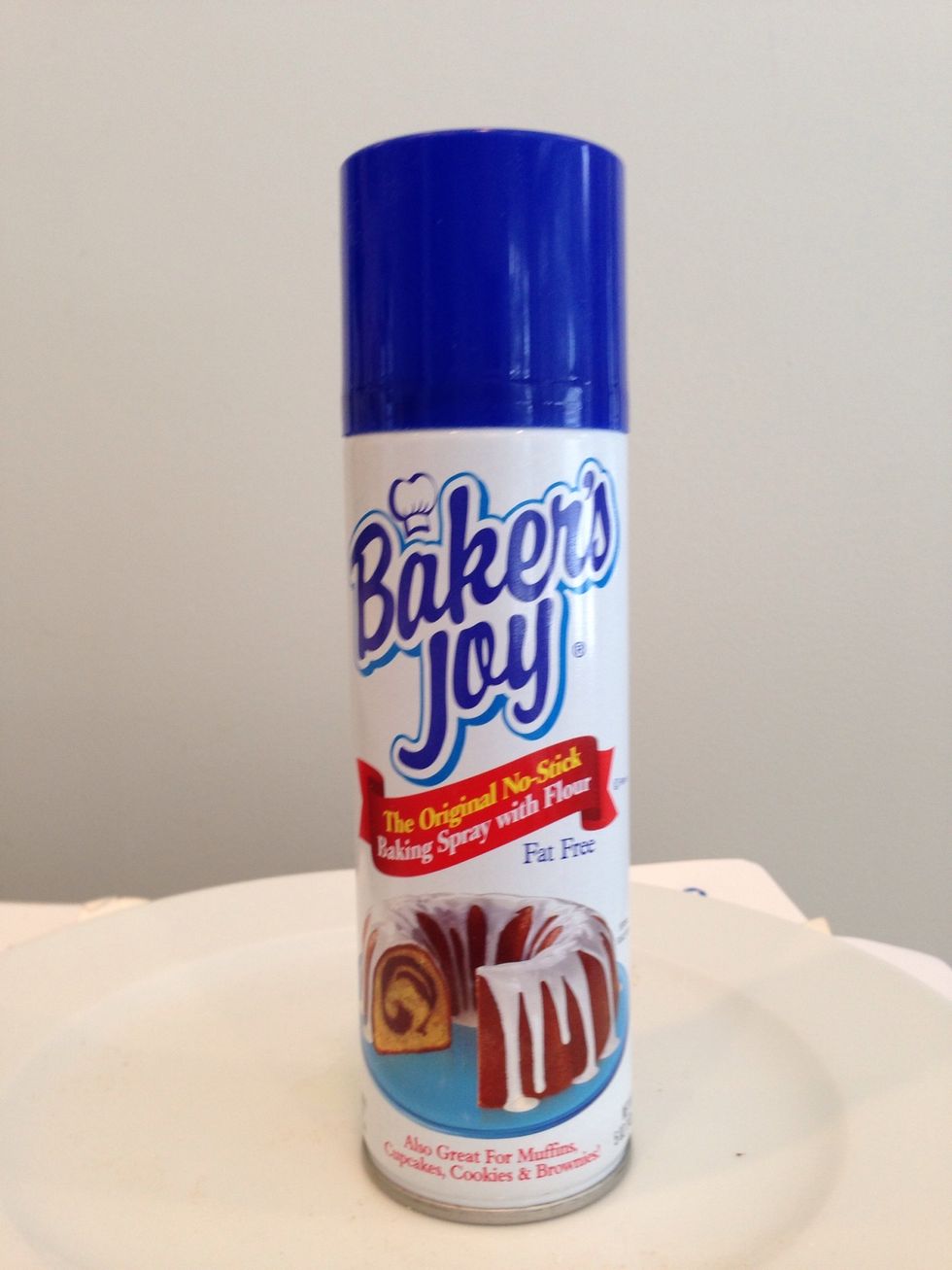 You've got this, right? Spray the muffin tin. This recipe makes 18 doughnuts so spray accordingly.