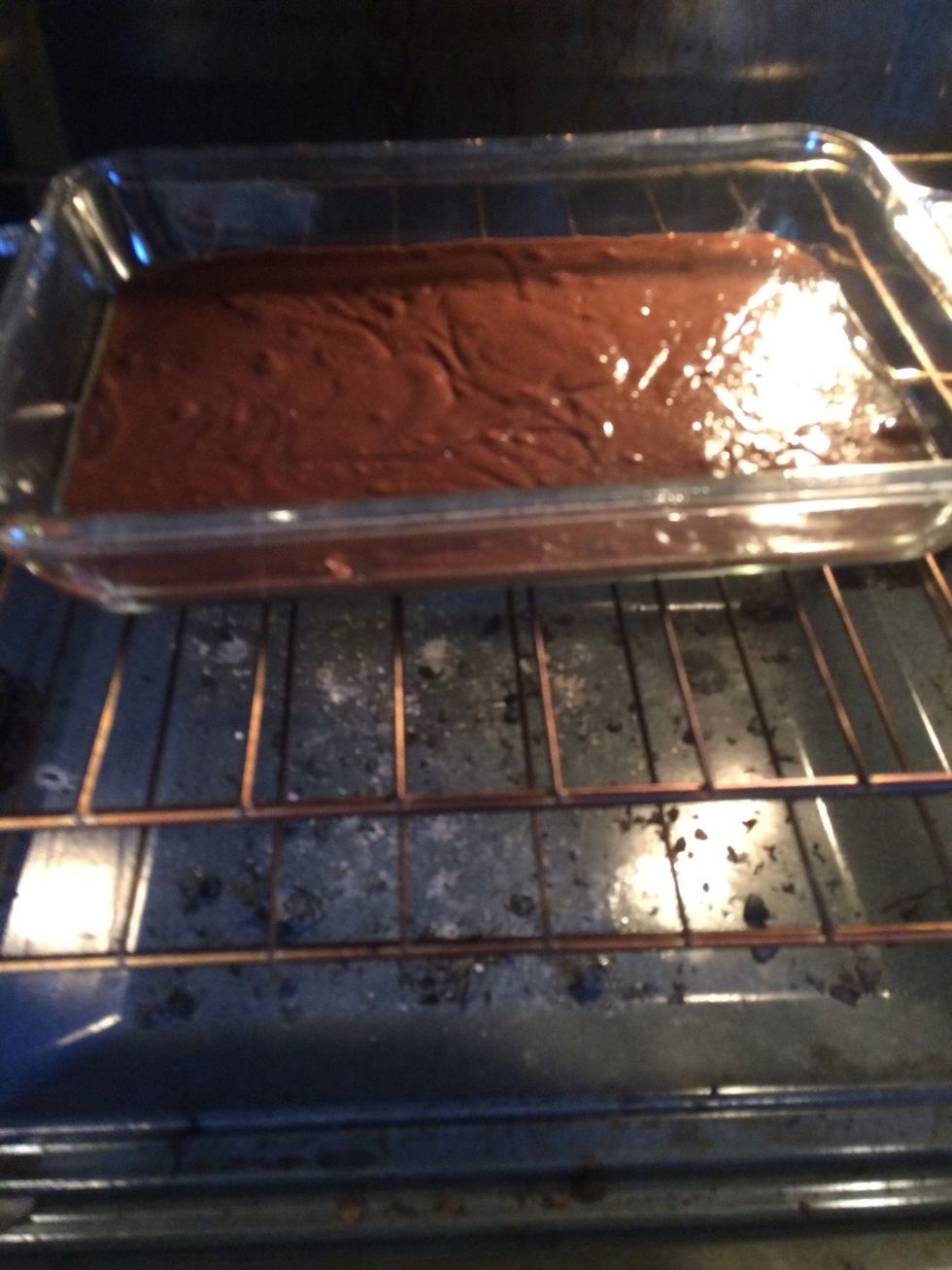 You want the top of the brownies to be firm.