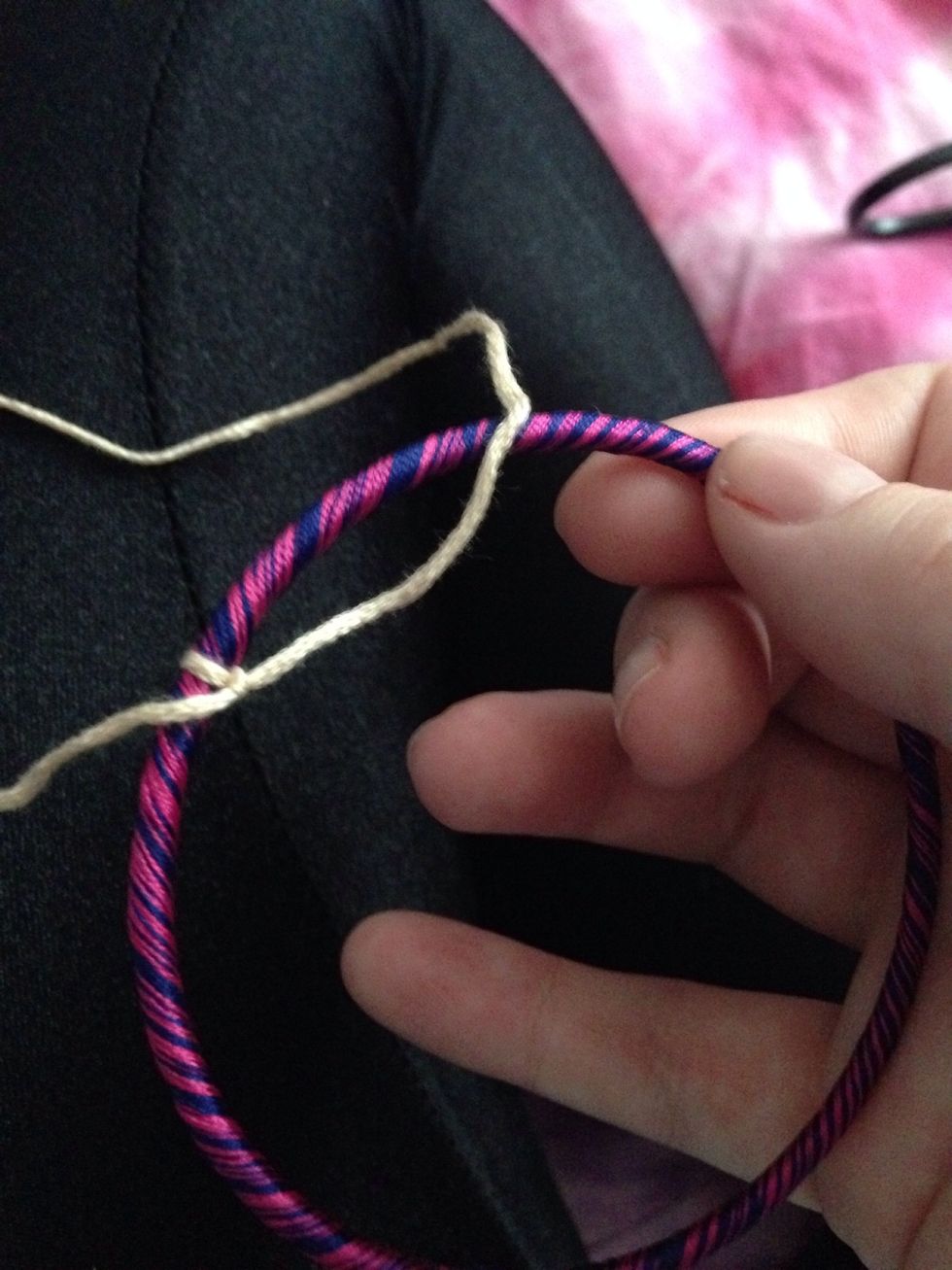 You want to ensure that you thread is lying straight