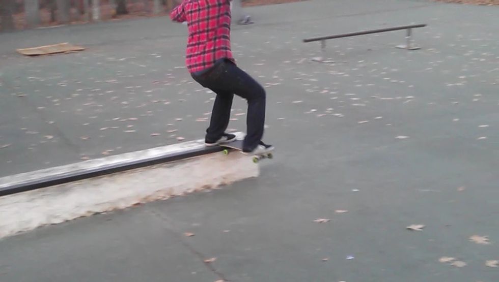 You want to make sure you get locked into the Noseslide and maintain good balance. It helps to put your weight on the nose and have the baseplate of the truck against the edge of the ledge.
