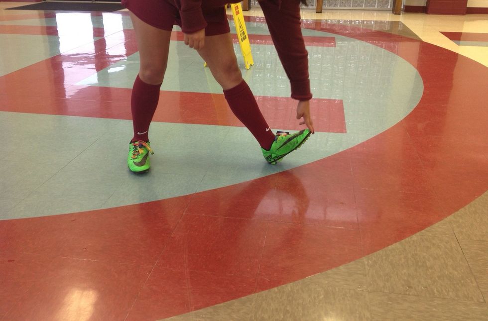 You want to stretch your calves well