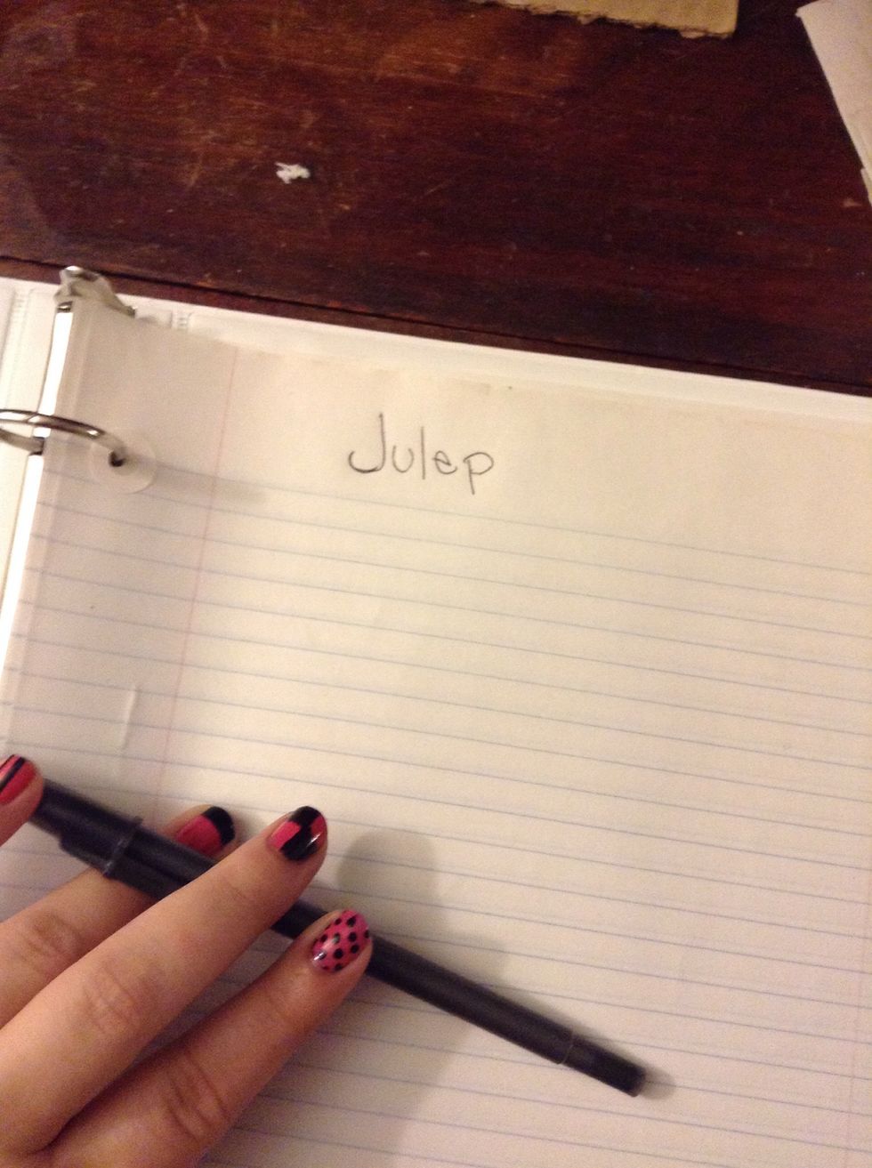 You want to title your pages. Either by type of polish- glitter, jelly, texture or color. Or by brand- which is what I'm doing.