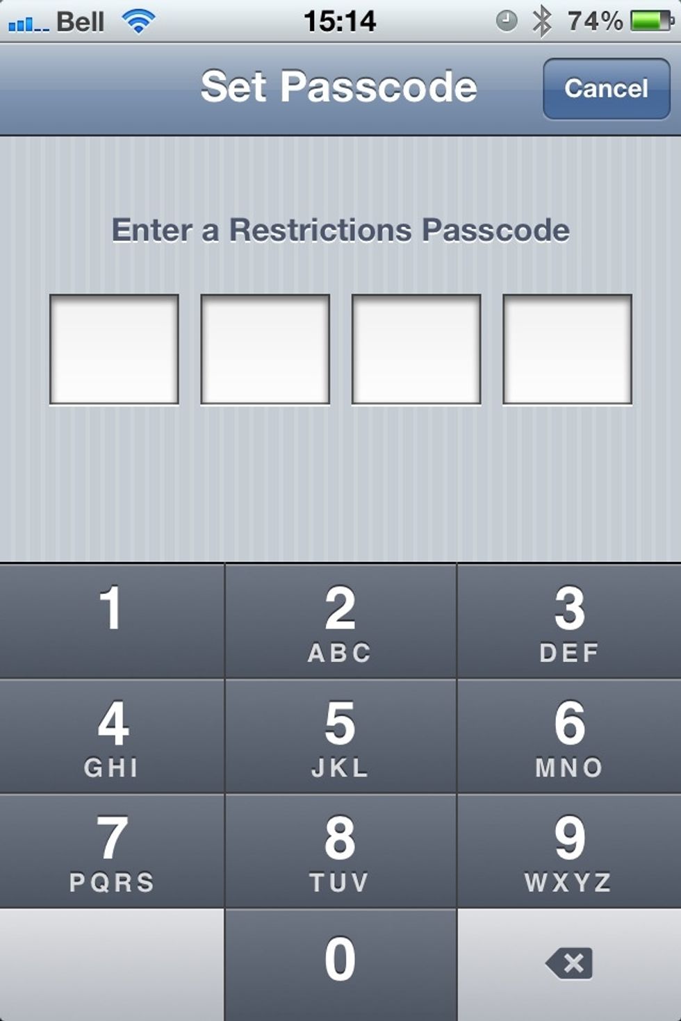 You will be asked for a passcode. This passcode DOES NOT need to be the same as the passcode on the phone. Make sure you don't forget it as it will cause problems in the future.