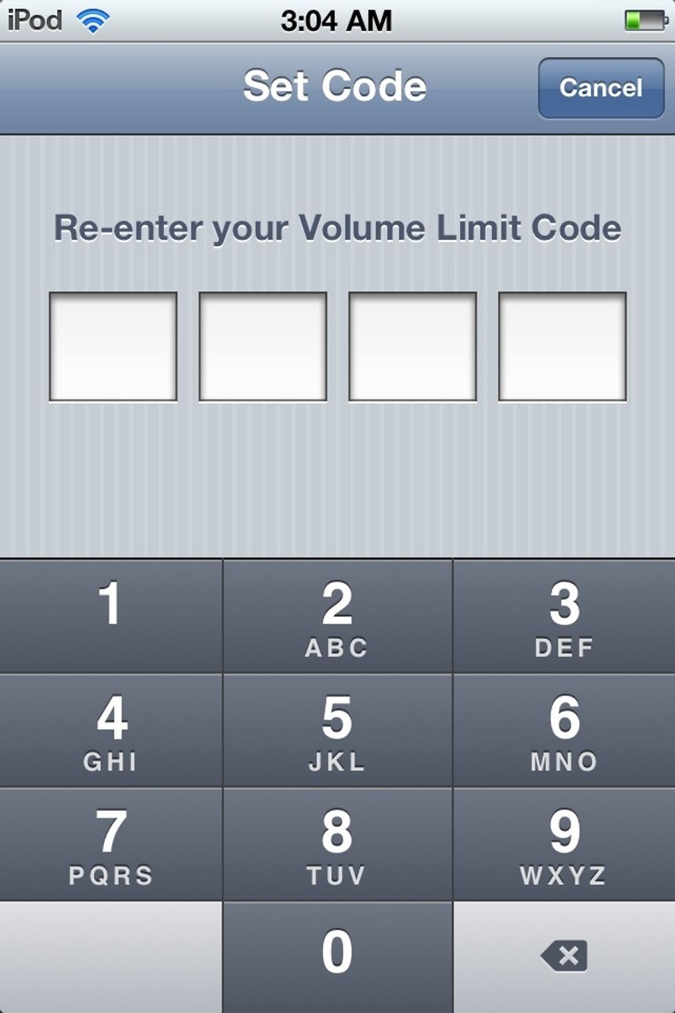 You will be asked to re-enter the code.