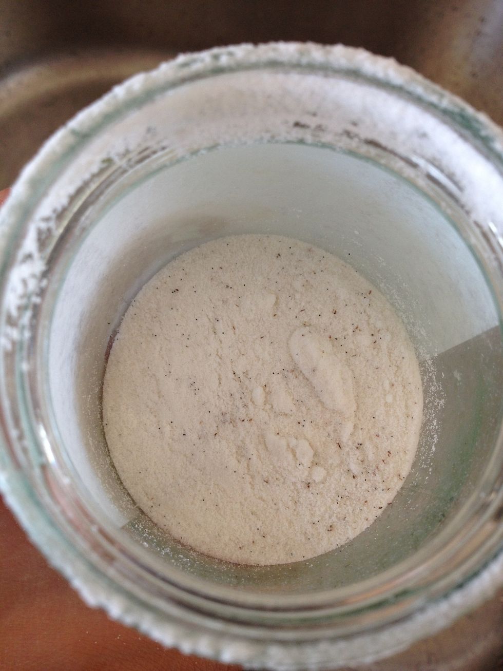 You will be left with delicious, fragrant vanilla sugar. Traditional vanilla sugar takes weeks but this version is just as good!