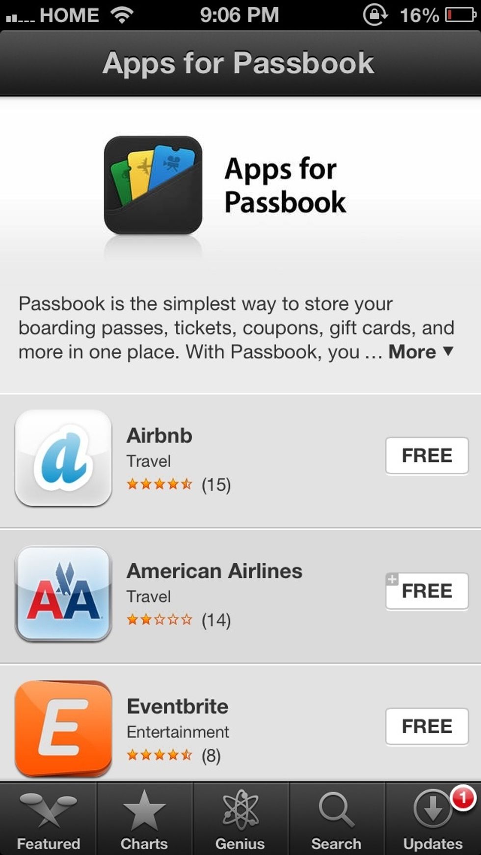 You will be taken to the App Store with a special section dedicated to Apps that can use Passbook. For this example, let's download the Target app.