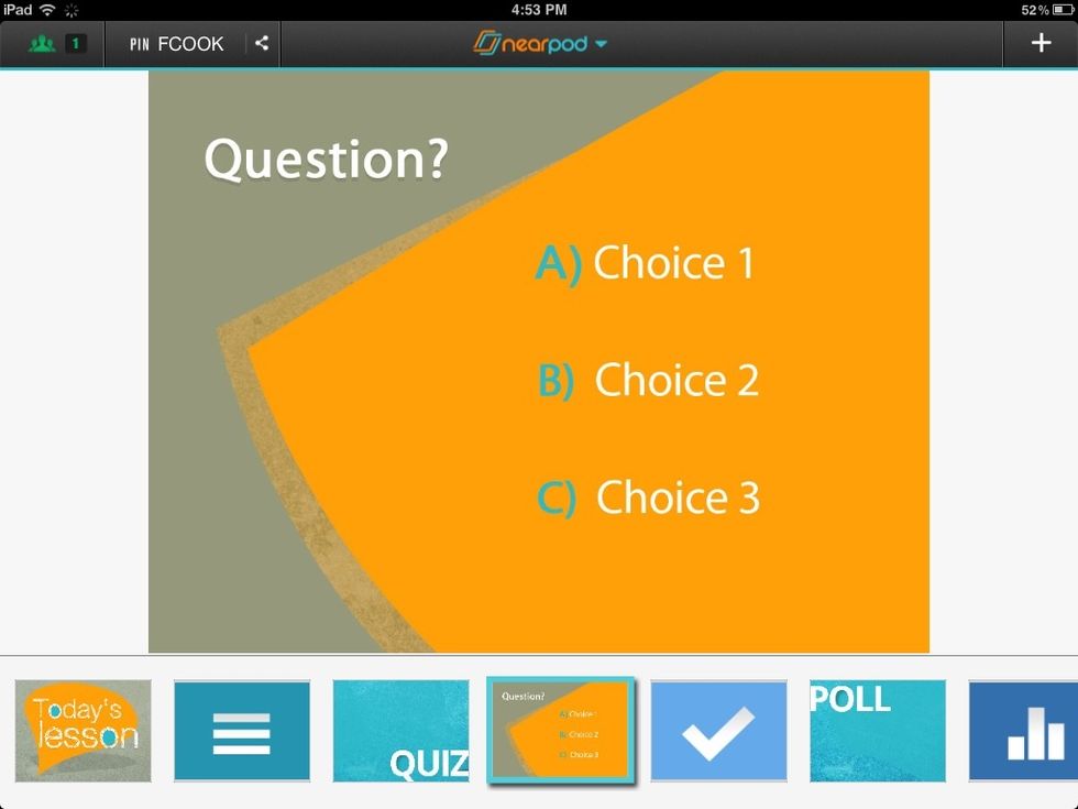 You will find plenty of activities that you can launch at any time during the lesson. Use the scrubber below to choose the ones you want to share.