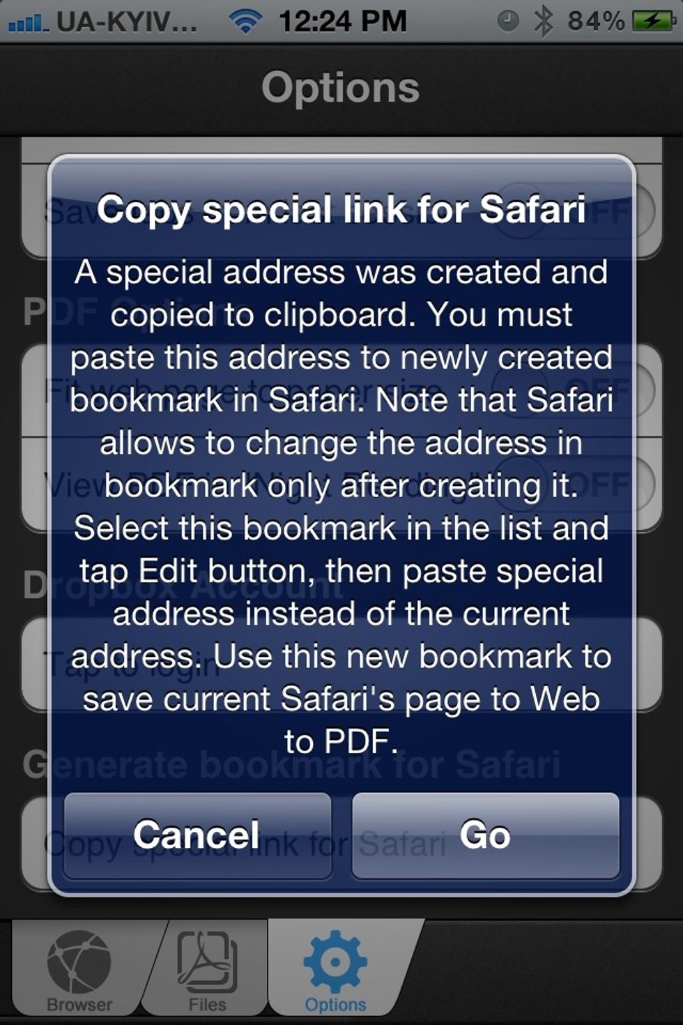 You will get a thorough instructions. Tap Go.