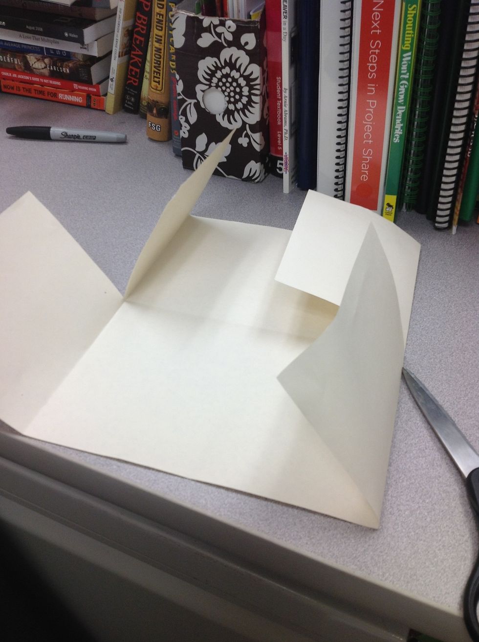 You will have four doors or flaps on the inside of the project.