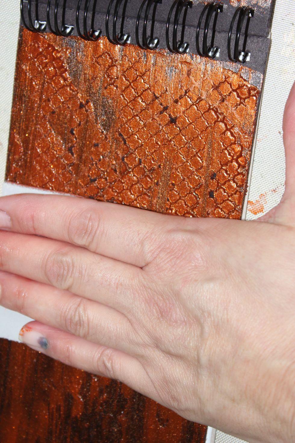 You will imprint the stamps design on the surface.