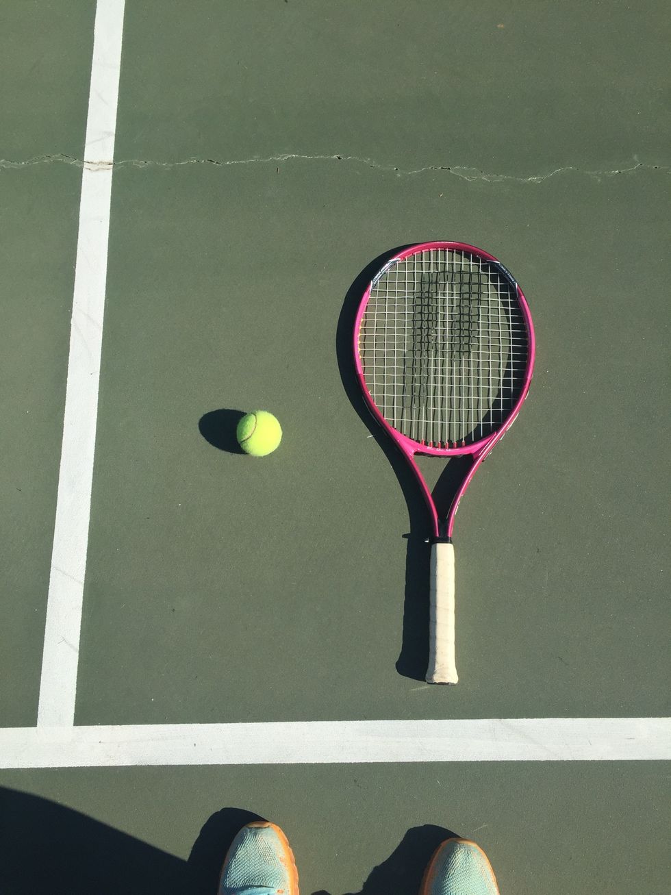 You will need a ball and tennis Racquet to practice this skill.
