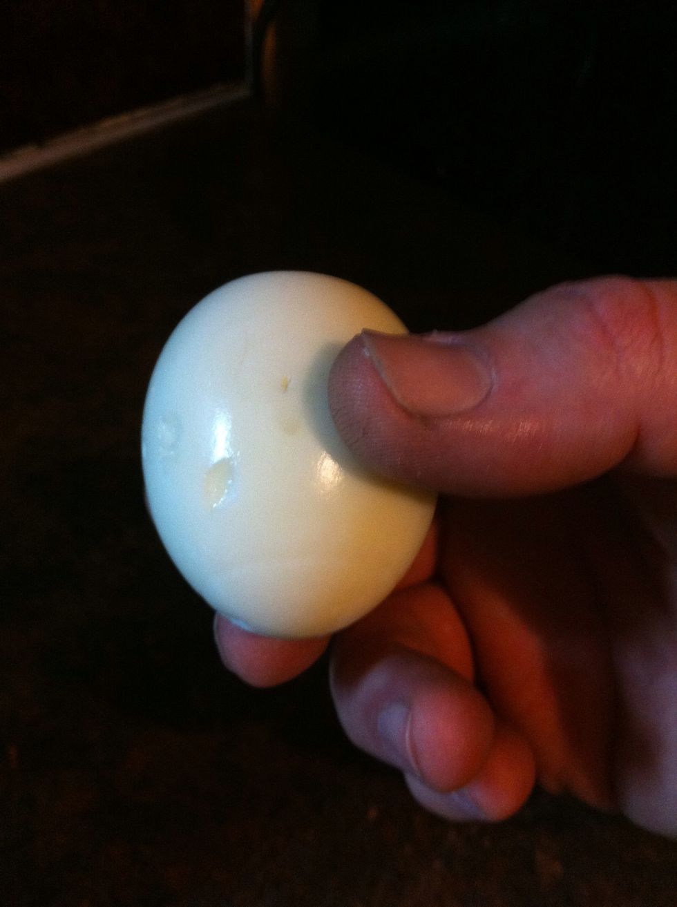 You will need a peeled hard boiled egg.
