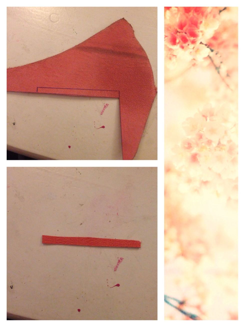 You will need a small strip of leather as well. This one is 7x0,5cm.