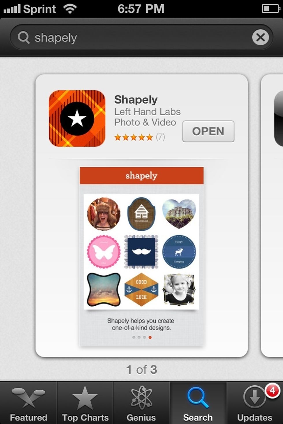 You will need an app called Shapely to make your design.