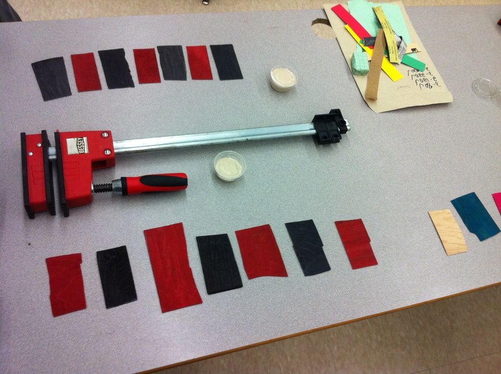 You will need for step 1 is 6 or 7 coloured or non coloured vinears a wide cramp and titebond3 glue.