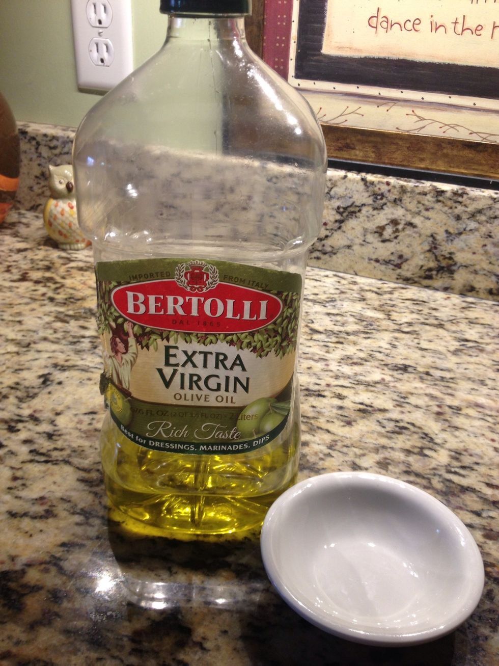 You will need olive oil, a small bowl, and a microwave!