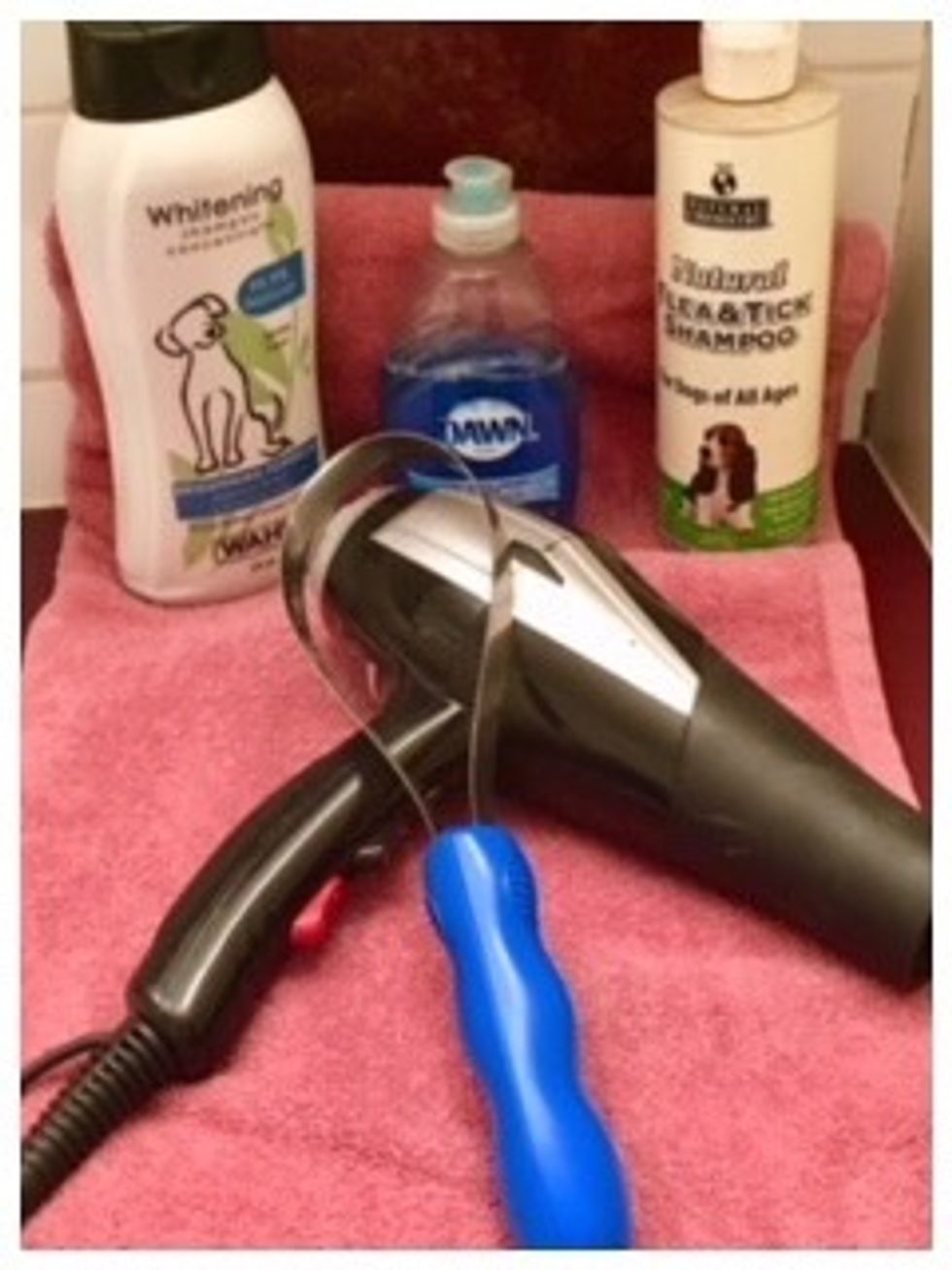 You will need soap, a towel, comb, and a blow dryer.