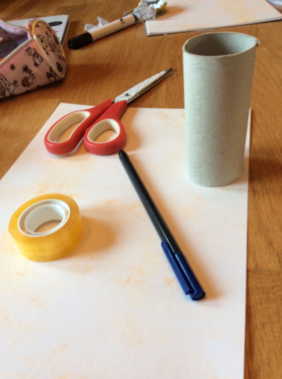 You will need these and 2 different coloured sheets of paper (small though)
