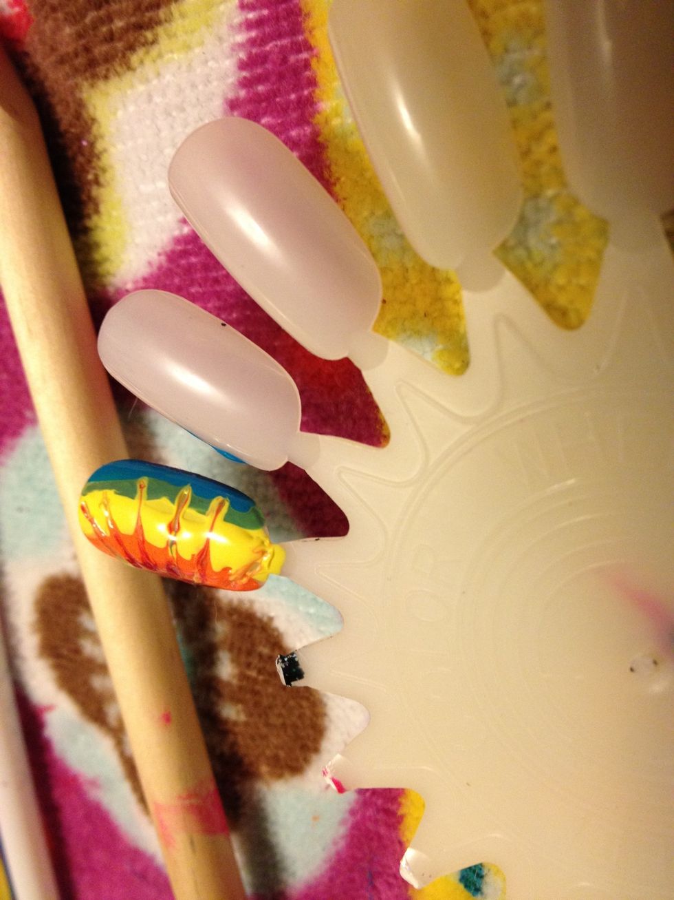 You will need to go over the colors again to make sure they are very wet Take a toothpick and gently swipe over the colors :)