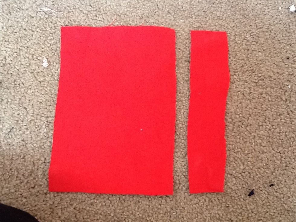 You will need two pieces of fabric. One about 5" by 3 1/2" and the other about 5" by 1" depending on how big you want your bow. This sized fabric will make a bow about 3" by 2"