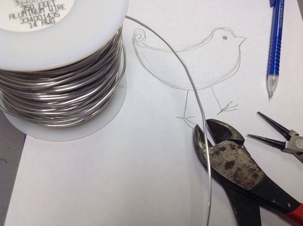 You will need wire, pliers, wire cutters, buttons, and thinner wire or embroidery thread.