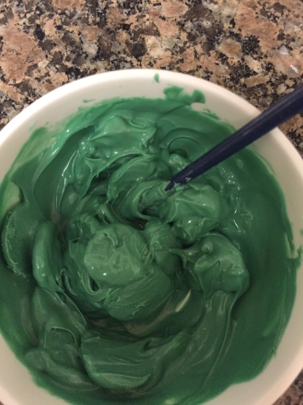 You will notice not all is melted keep putting in microwave and stirring for 15sec intervals
