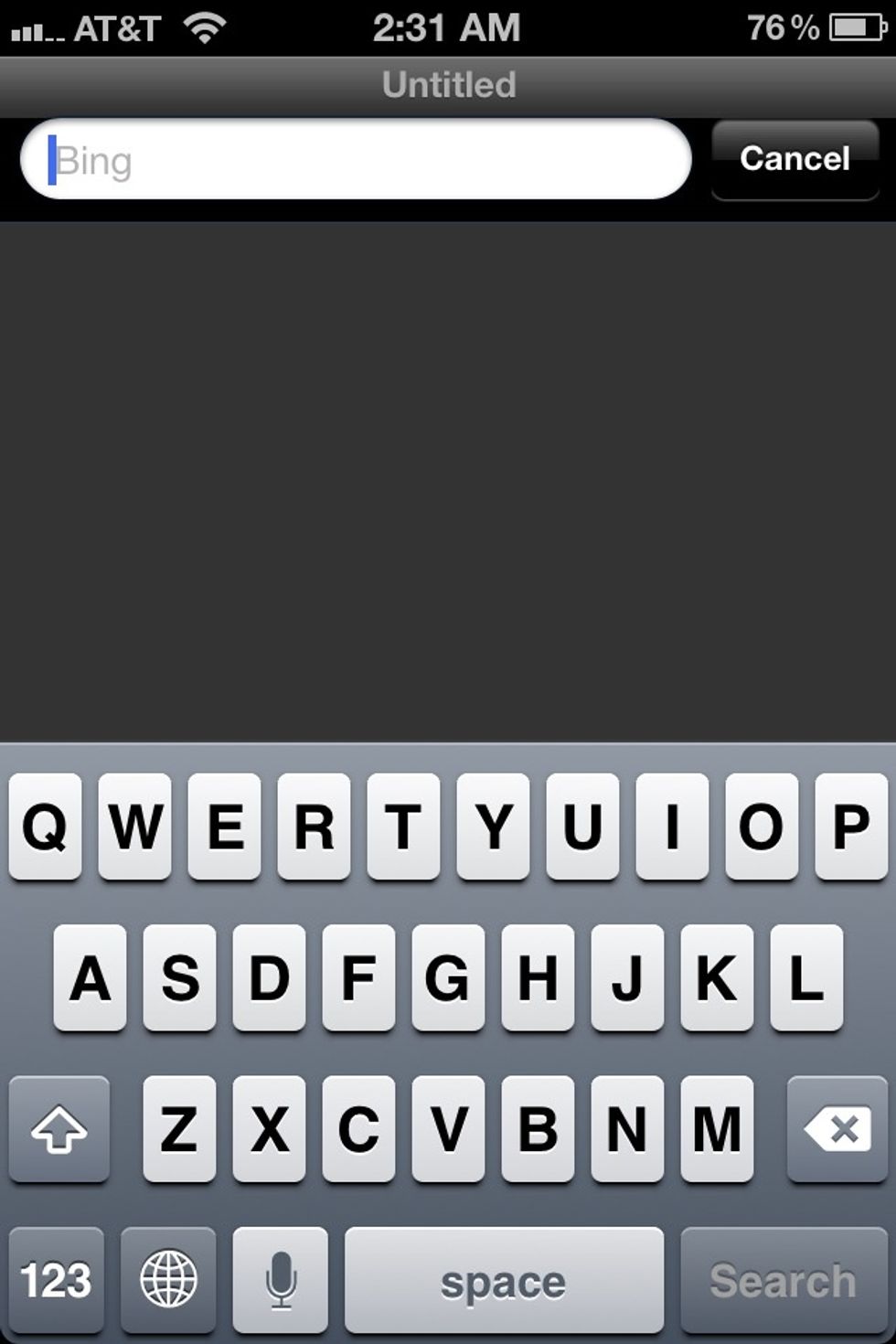 You will now see "Bing" (or whatever search engine you choose) in the search bar.