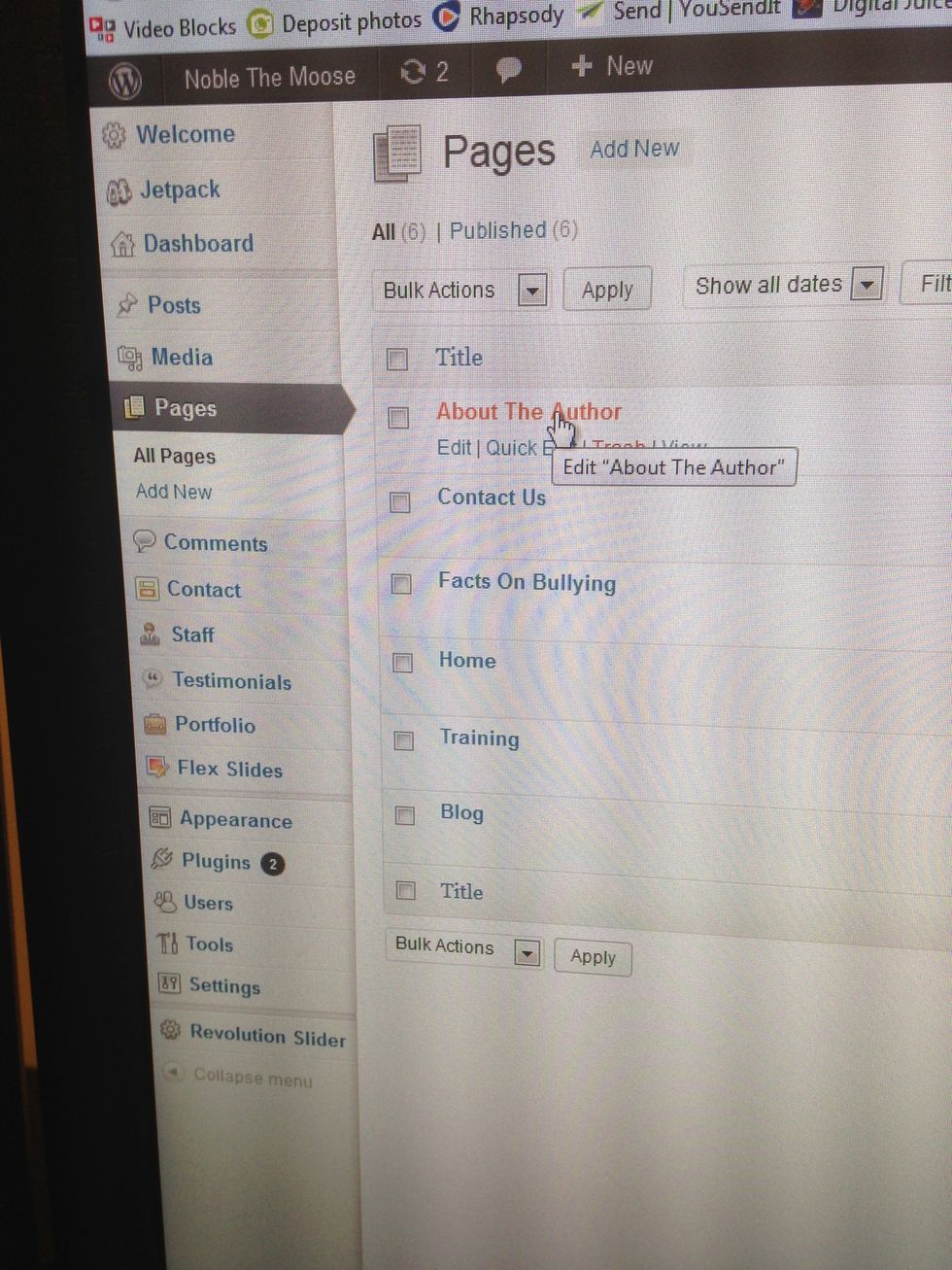 You will see a listing of pages. Select a pages title to edit that page.