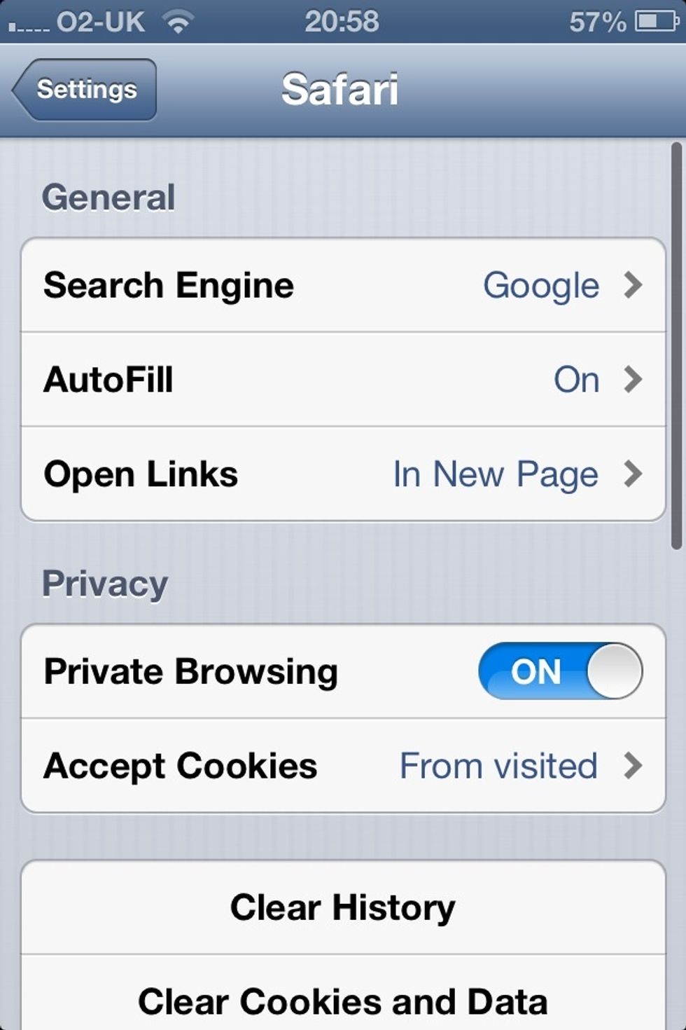 You will see a tab called 'search engine', click there. :)