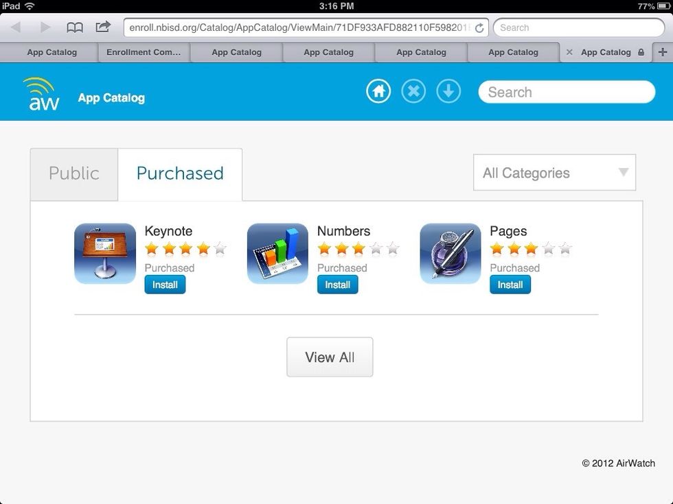 You will see all the apps purchased by your campus and available for you to down load.  Select the app you would like to download.